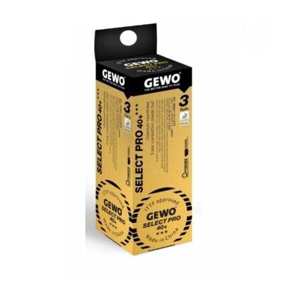 Gewo Select Pro 40+ 3 Star Wite Table Tennis Balls Pack of 3