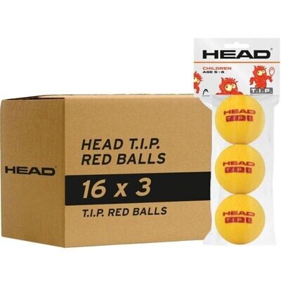 Head TIP Foam Tennis Balls - Box of 16 x 3 Pack