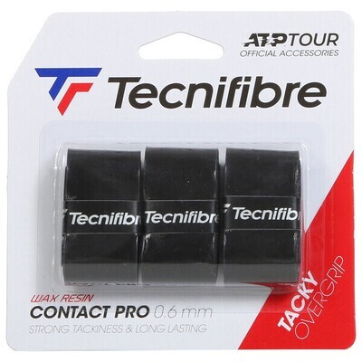 Tecnifibre Contact Pro Overgrips Black - 3 Pack