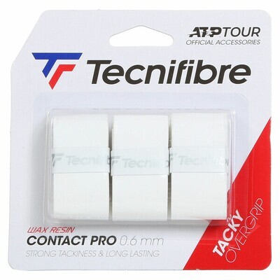 Tecnifibre Contact Pro Overgrips White - 3 Pack