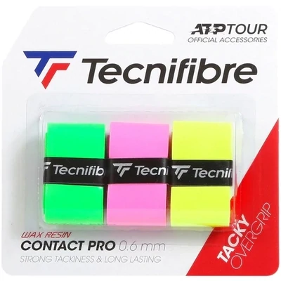 Tecnifibre Contact Pro Overgrips Assorted Fluo - 3 Pack