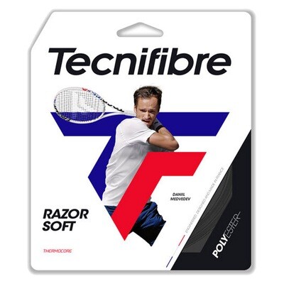 Tecnifibre Razor Soft 125 Tennis String Set - Black