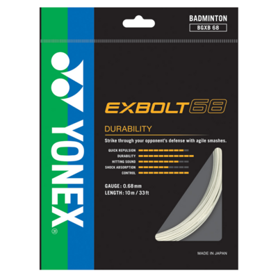 Yonex Exbolt 68 Badminton String Set - White