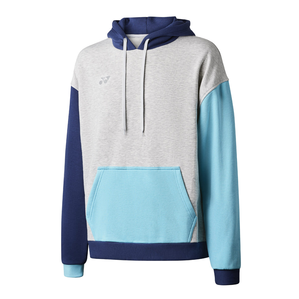 Yonex Unisex Hoodie YHD123 - Grey/Navy/Sky - Picture 3 of 7
