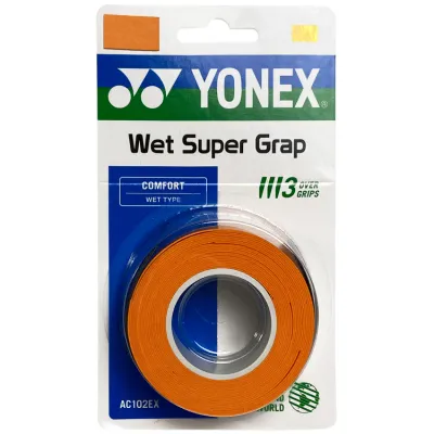 Yonex Wet Super Grap Orange - 3 Pack