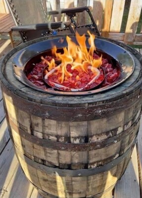 Oak Barrel Fire Pit