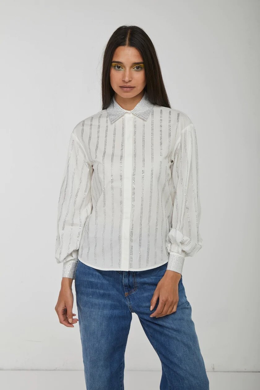 PINKO White Shirt with Glitter