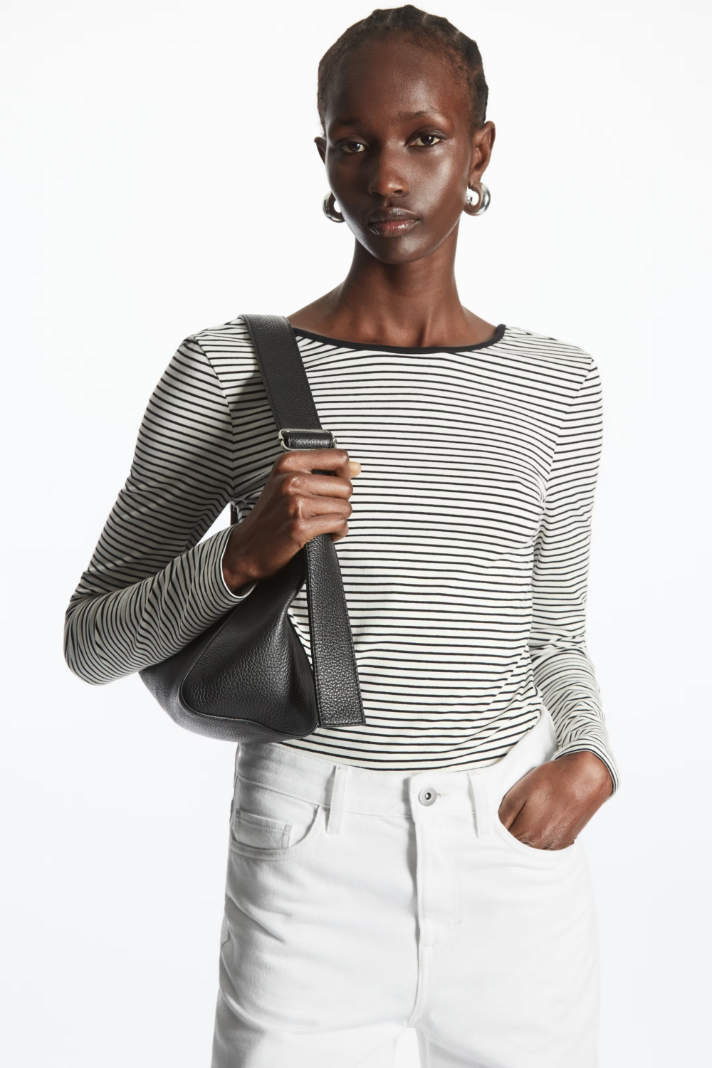 C O S Long Sleeved Scoop Neck Top
