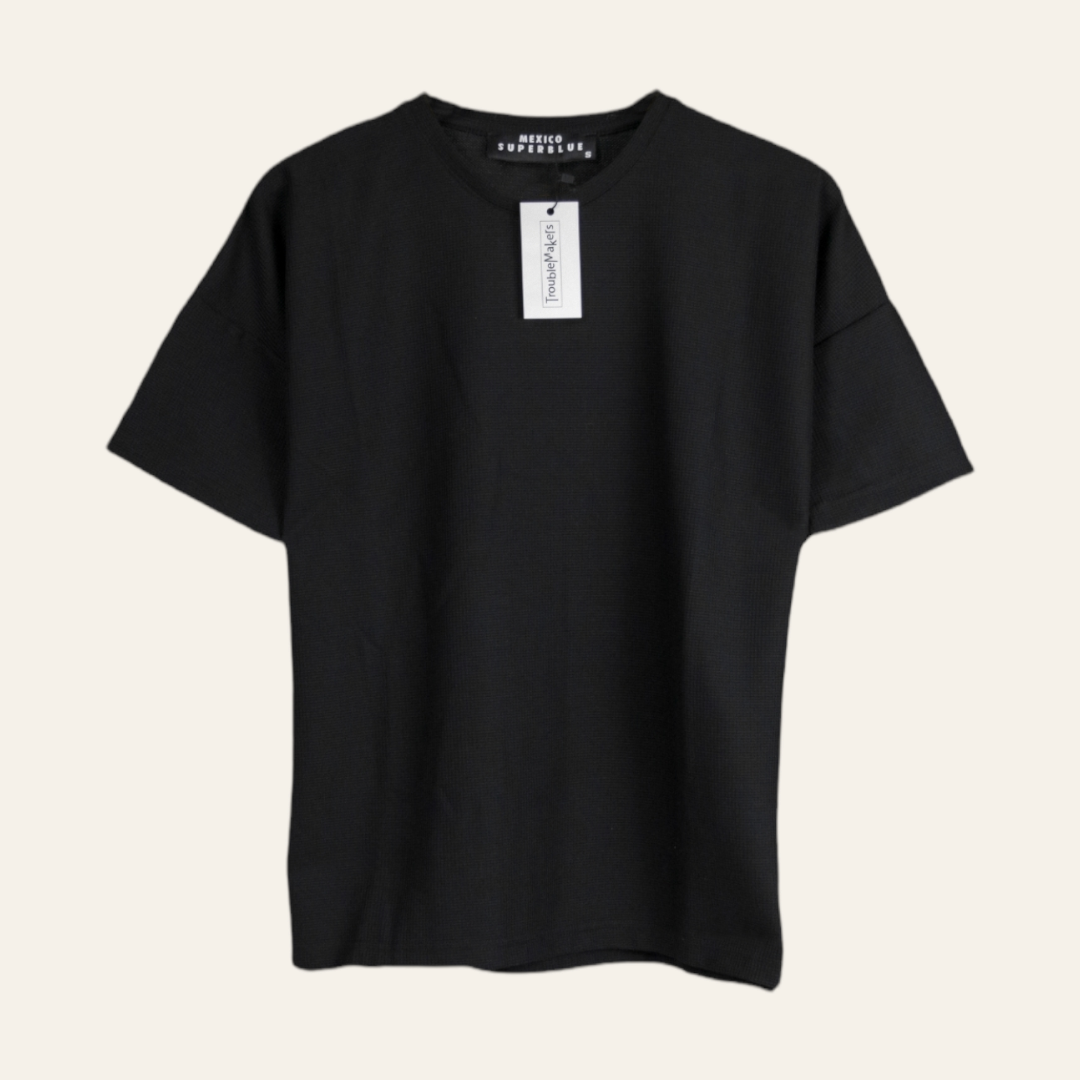 ( Oversized ) Black T-shirt With Special Texture