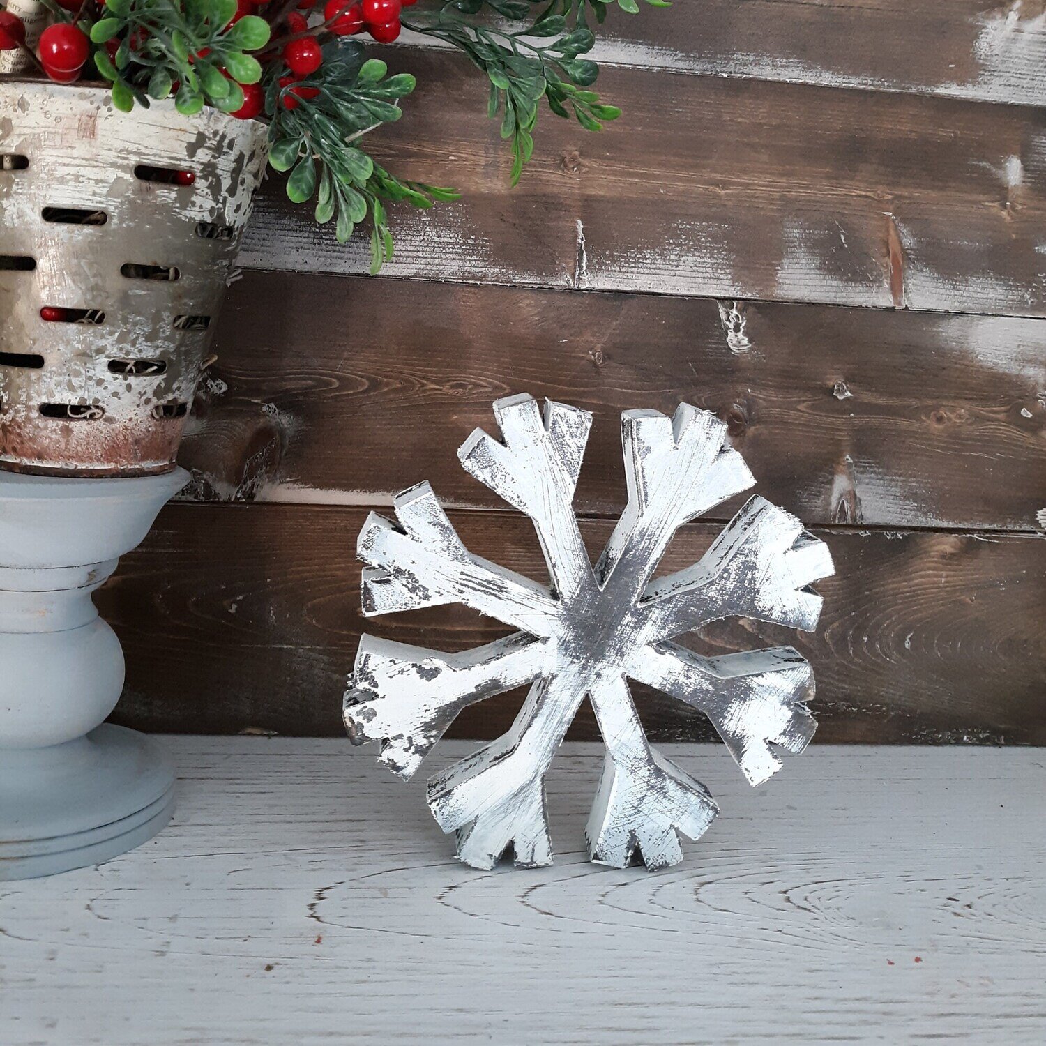 Rustic Wooden Christmas Snowflake