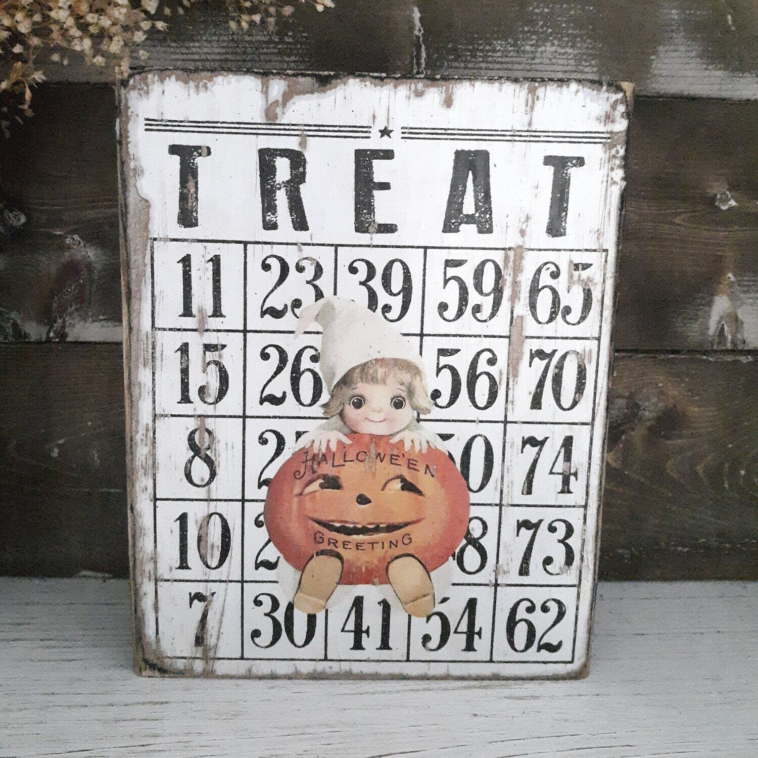 Halloween Trick or Treat Wood Sign