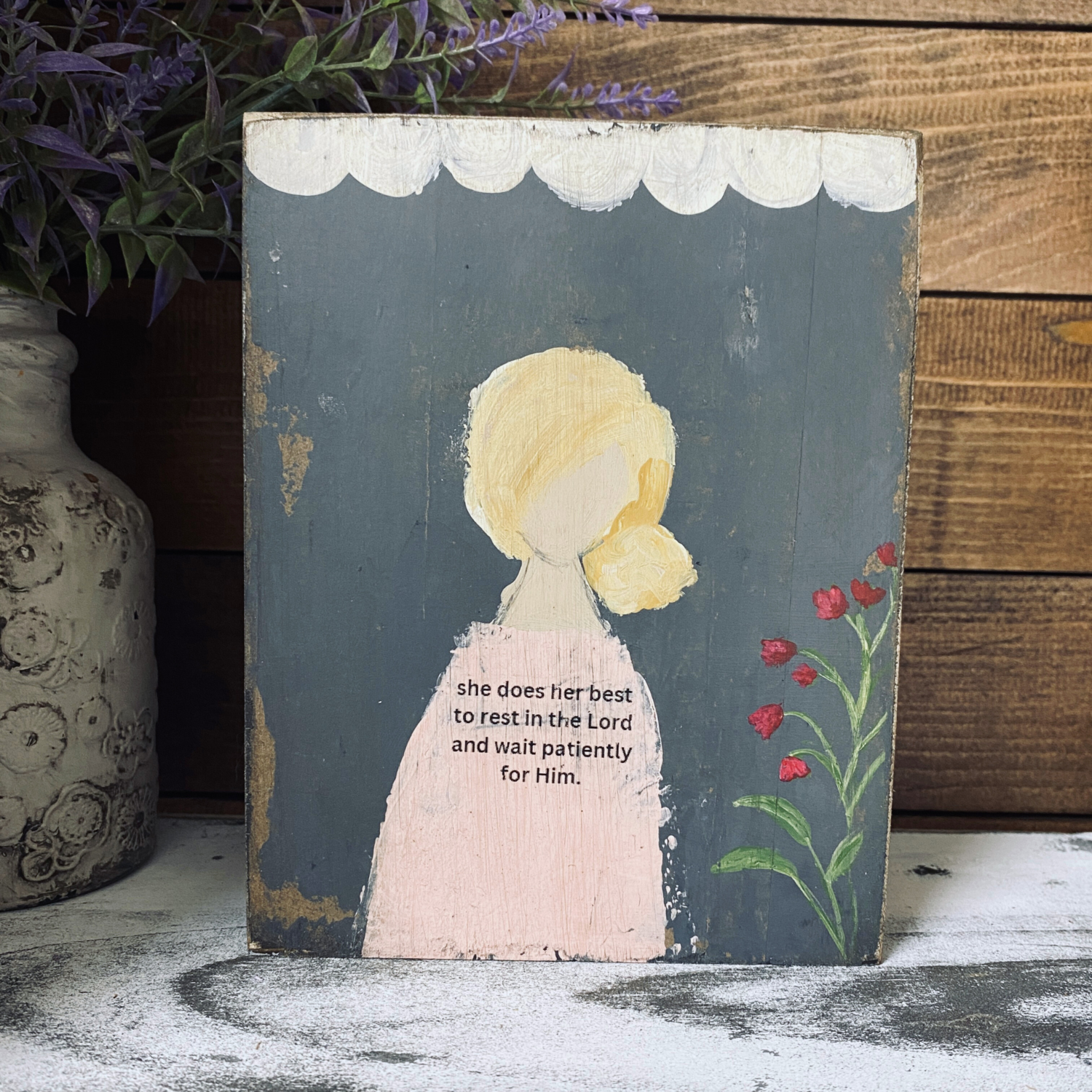 hand painted, inspirational original girl painting