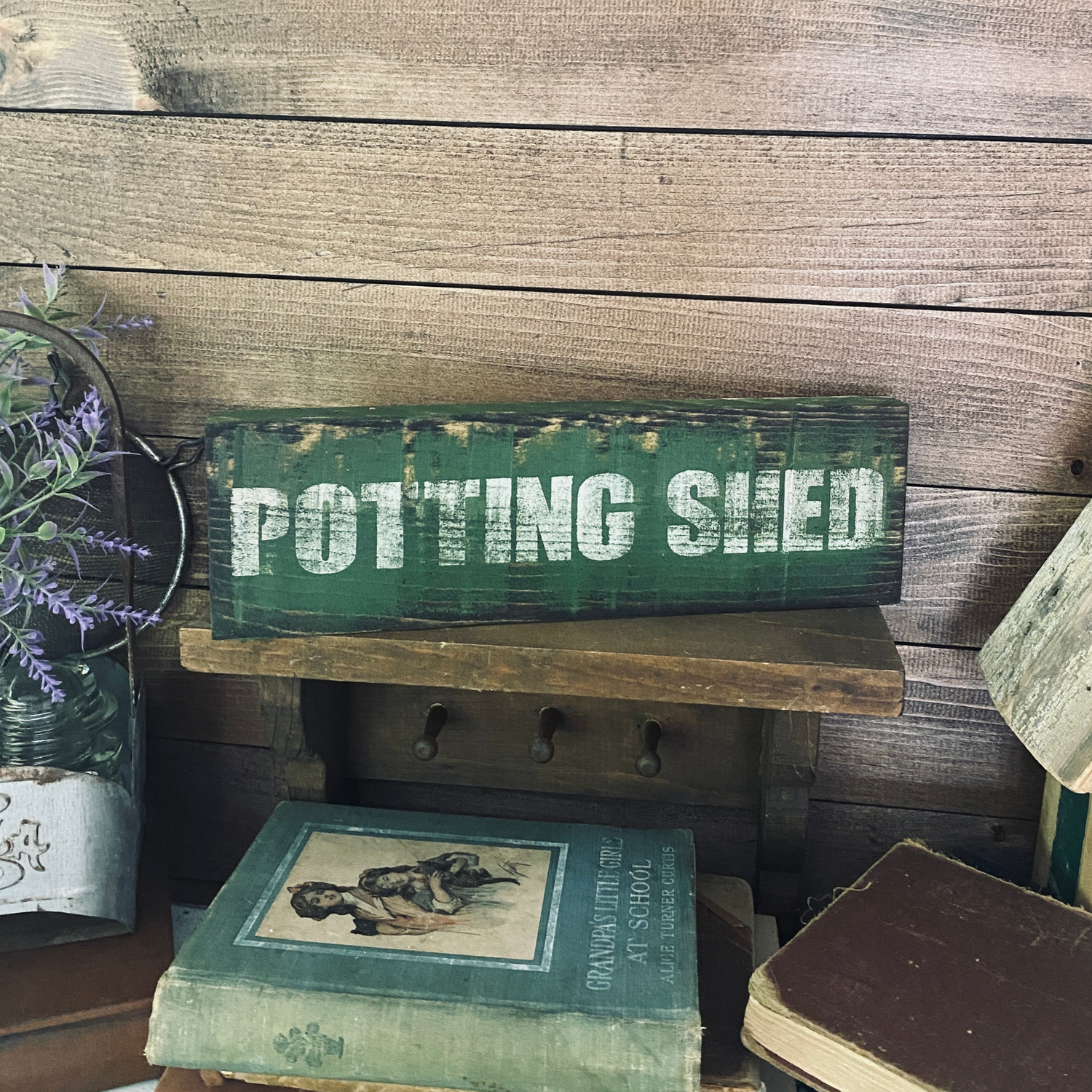 Primitive Wood Potting Shed Sign