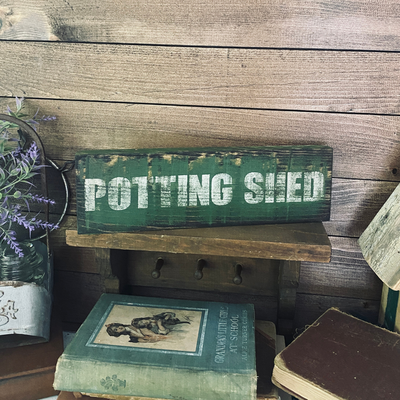 Primitive Wood Potting Shed Sign