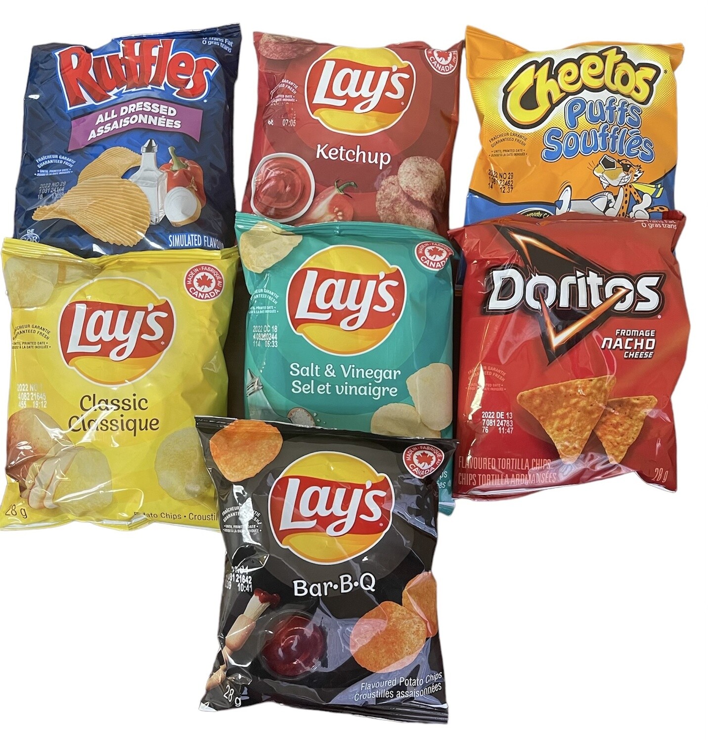 28g Potato Chips & Cheese Snacks, Various Flavours