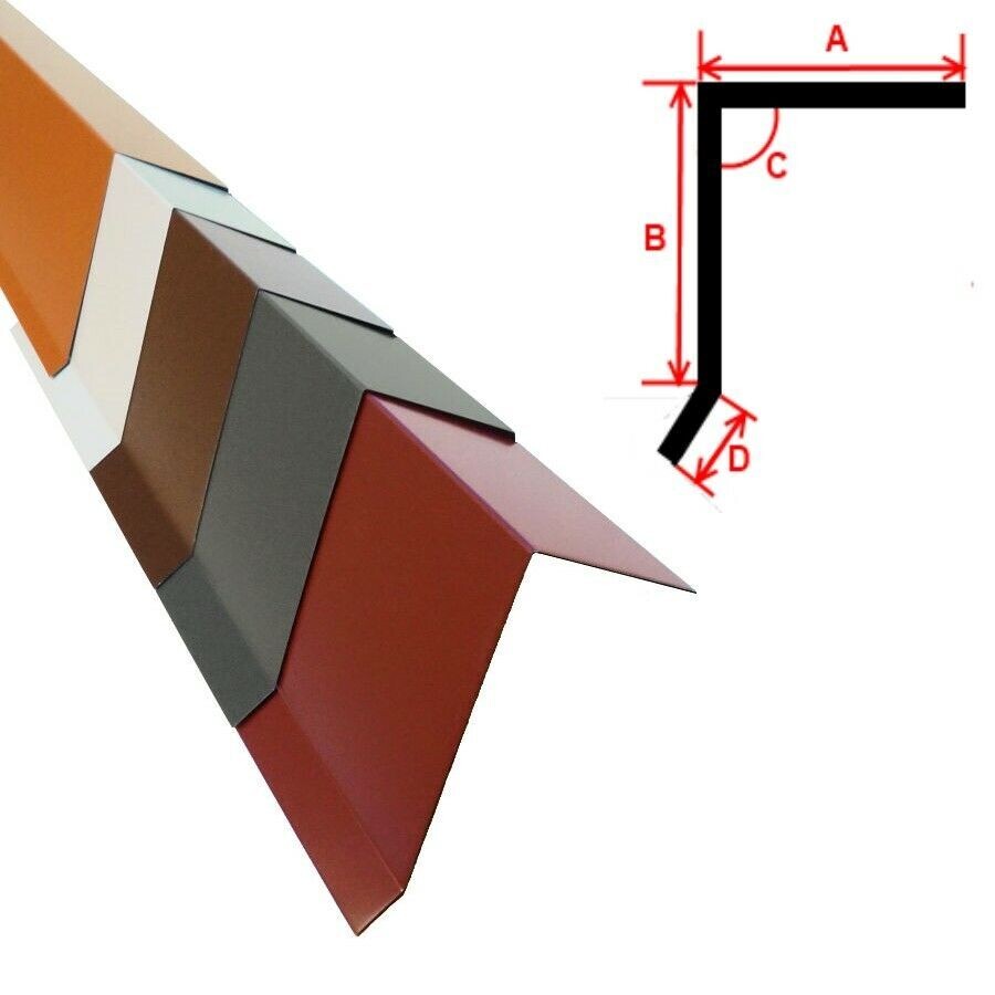 2m Aluminium 0,7mm Ortgangblech BEIDSEITIG farbig