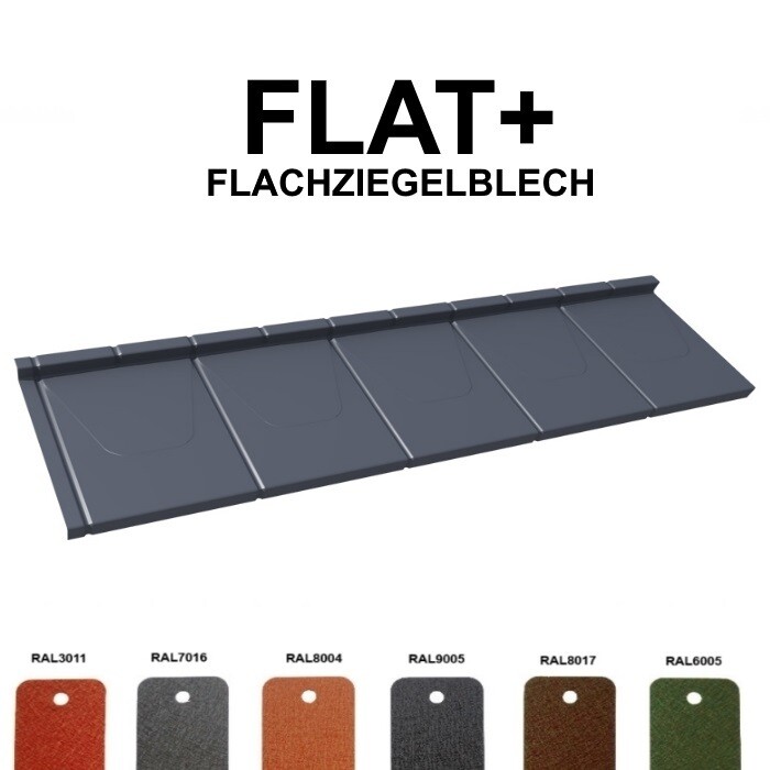FLAT+ Pfannenblech Flachziegel Blech Profilblech Dachpfannenprofil Dachblech