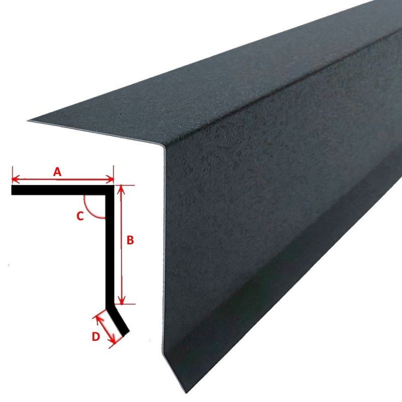 2m Aluminium 0,7mm Ortgangblech Anthazit matt