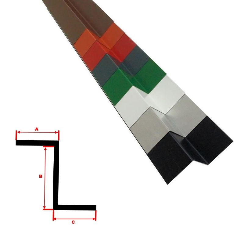 2m Z-Profil / Abdeckprofil Aluminium 0,7mm BEIDSEITIG farbig