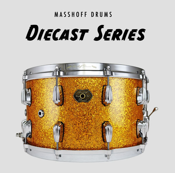 Z___Masshoff Drums 14"x 08" Premium Stahl Snare Drum "Big Chief Steel / Gold Sparkle"