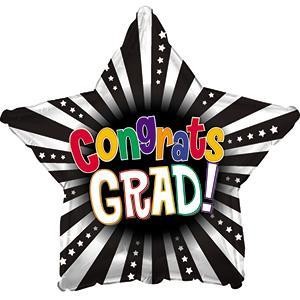 17&quot; Congrats Grad 3-D Star Foil Balloons