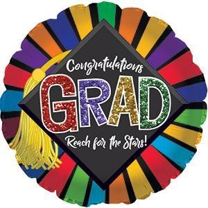 17&quot; Congrats Grad Glitters  Foil Balloons