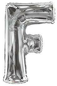 34&quot; Silver Foil Letter &quot;F&quot; Balloon