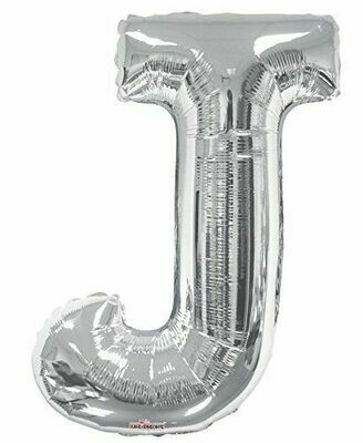 34" Silver Foil Letter "J" Balloon