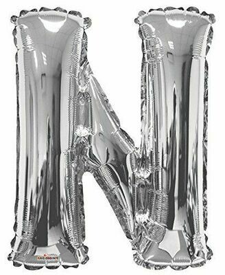 34&quot; Silver Foil Letter &quot;N&quot; Balloon