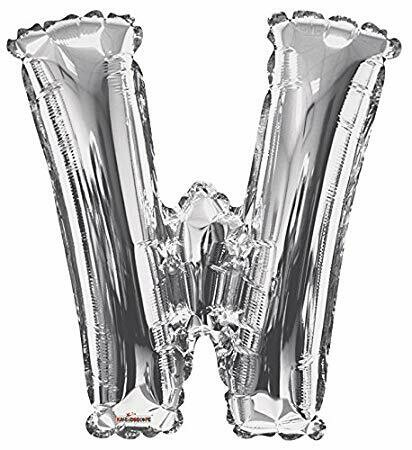 34&quot; Silver Foil Letter &quot;W&quot; Balloon