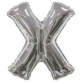 34&quot; Silver Foil Letter &quot;X&quot; Balloon