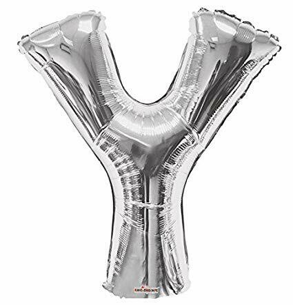 34&quot; Silver Foil Letter &quot;Y&quot; Balloon
