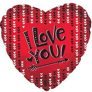 17&quot; I LOVE YOU WITH ARROWS  Foil Balloon