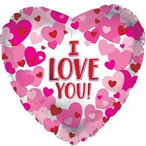 17" I LOVE YOU HEARTS ON PEARL Foil Balloon