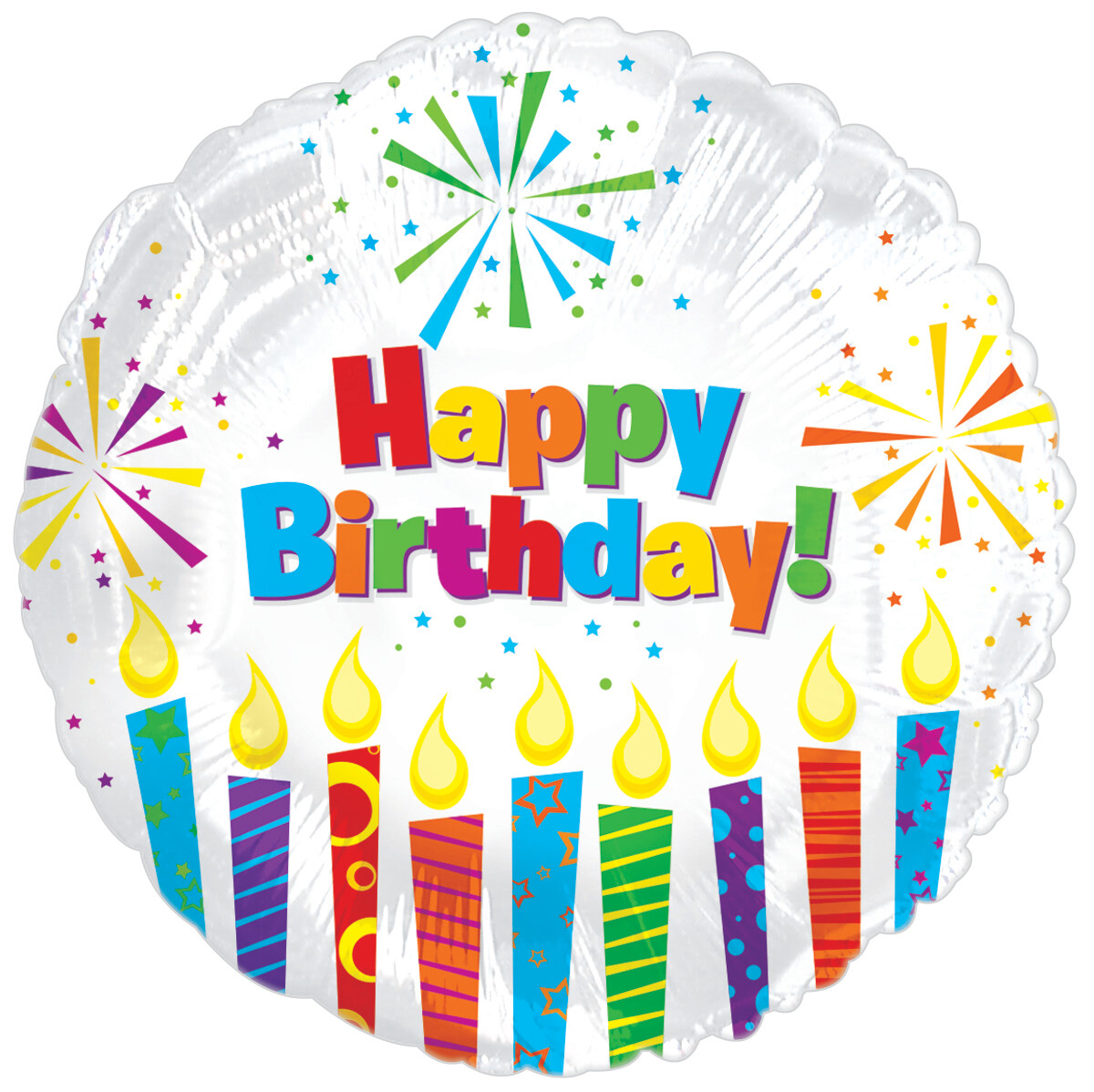 17&quot; Happy Birthday Sparkling Candles Foil Balloon