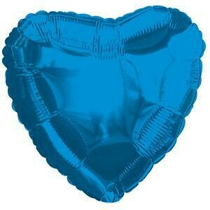 17" Blue Heart Foil Balloon