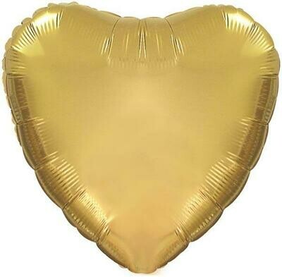 17" Antique gold Heart Foil Balloon