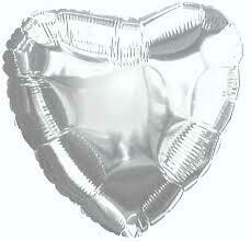 17"Silver Heart Foil Balloon