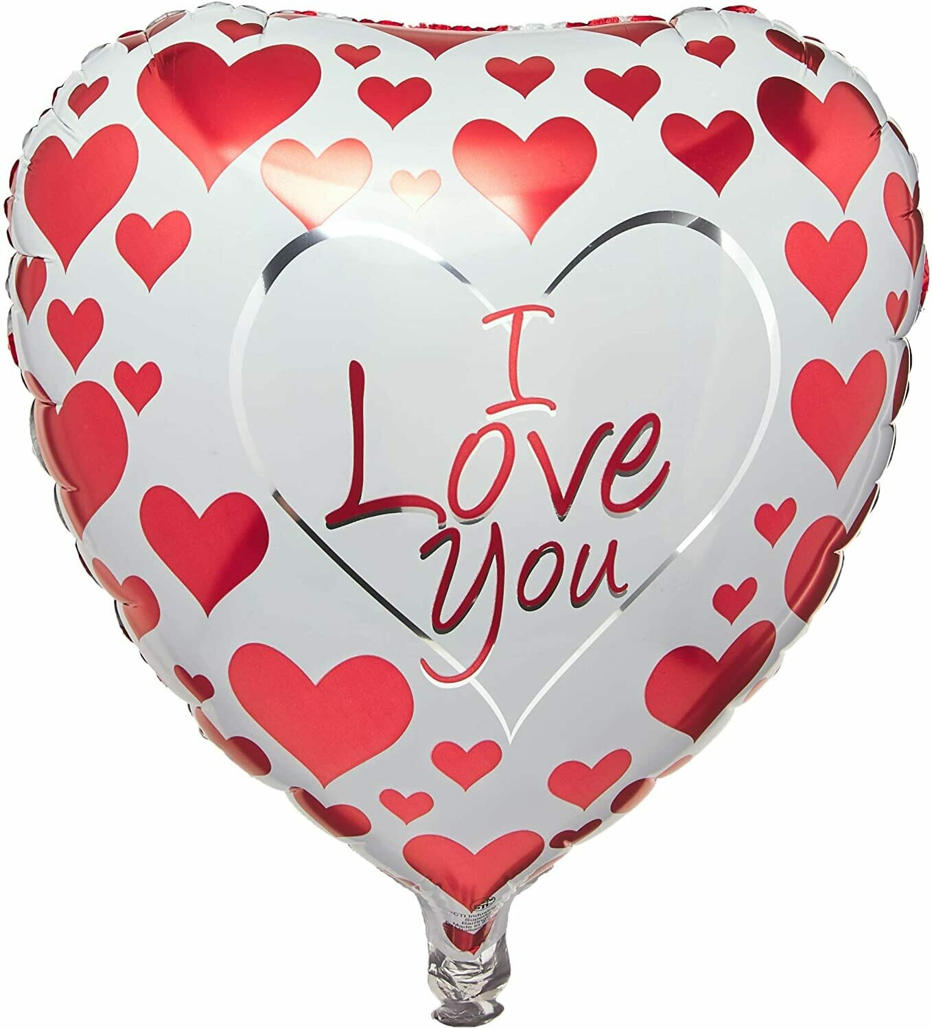 17&quot; I LOVE YOU SIMPLE RED HEARTS Foil Balloon