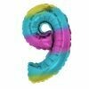40" Rainbow Foil Number "9" Balloon