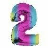 40&quot; Rainbow Foil Number &quot;2&quot; Balloon