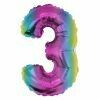 40" Rainbow Foil Number "3" Balloon