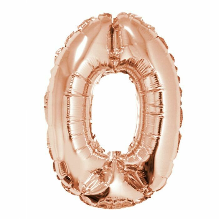 40&quot; Rose Gold Foil Number &quot;0&quot; Balloon