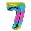 40&quot; Rainbow Foil Number &quot;7&quot; Balloon