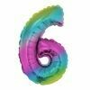 40&quot; Rainbow Foil Number &quot;6&quot; Balloon