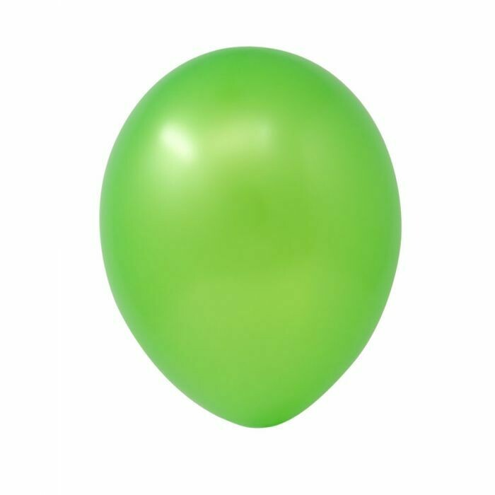 12" Metallic Lime Green Latex Balloon (50 per bag)