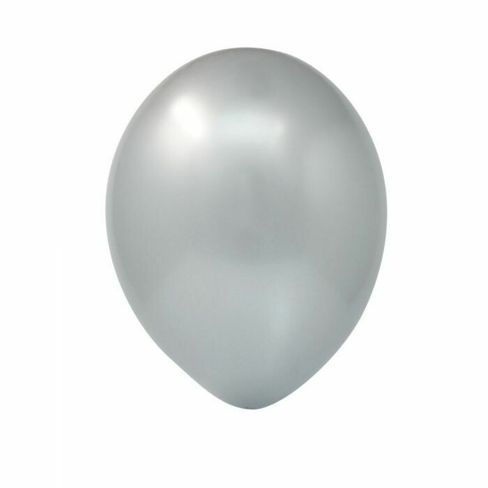 5" Metallic Silver Latex Balloon (50 per bag)