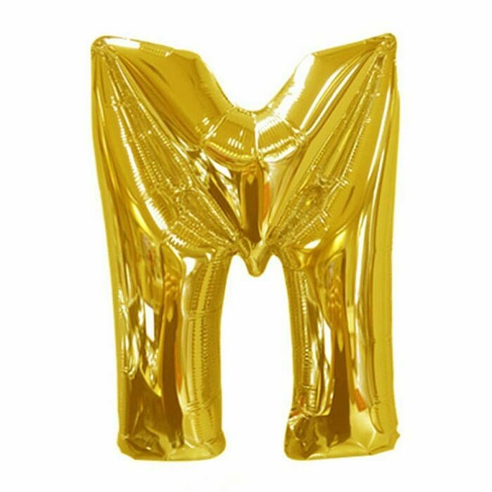 40&quot; Gold Foil Letter &quot;M&quot; Balloon