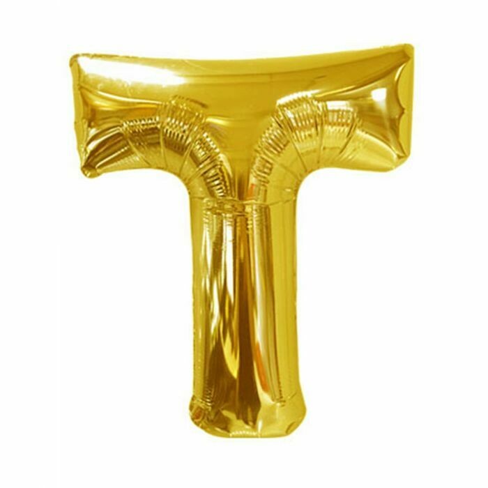 40 40" Gold Foil Letter "T" Balloon