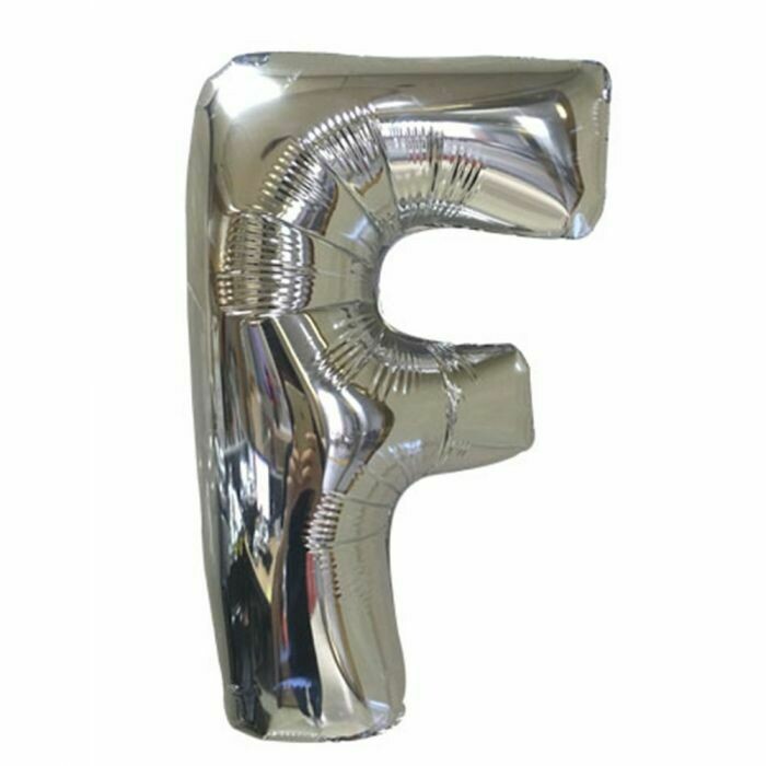 40 40" Silver Foil Letter "F" Balloon